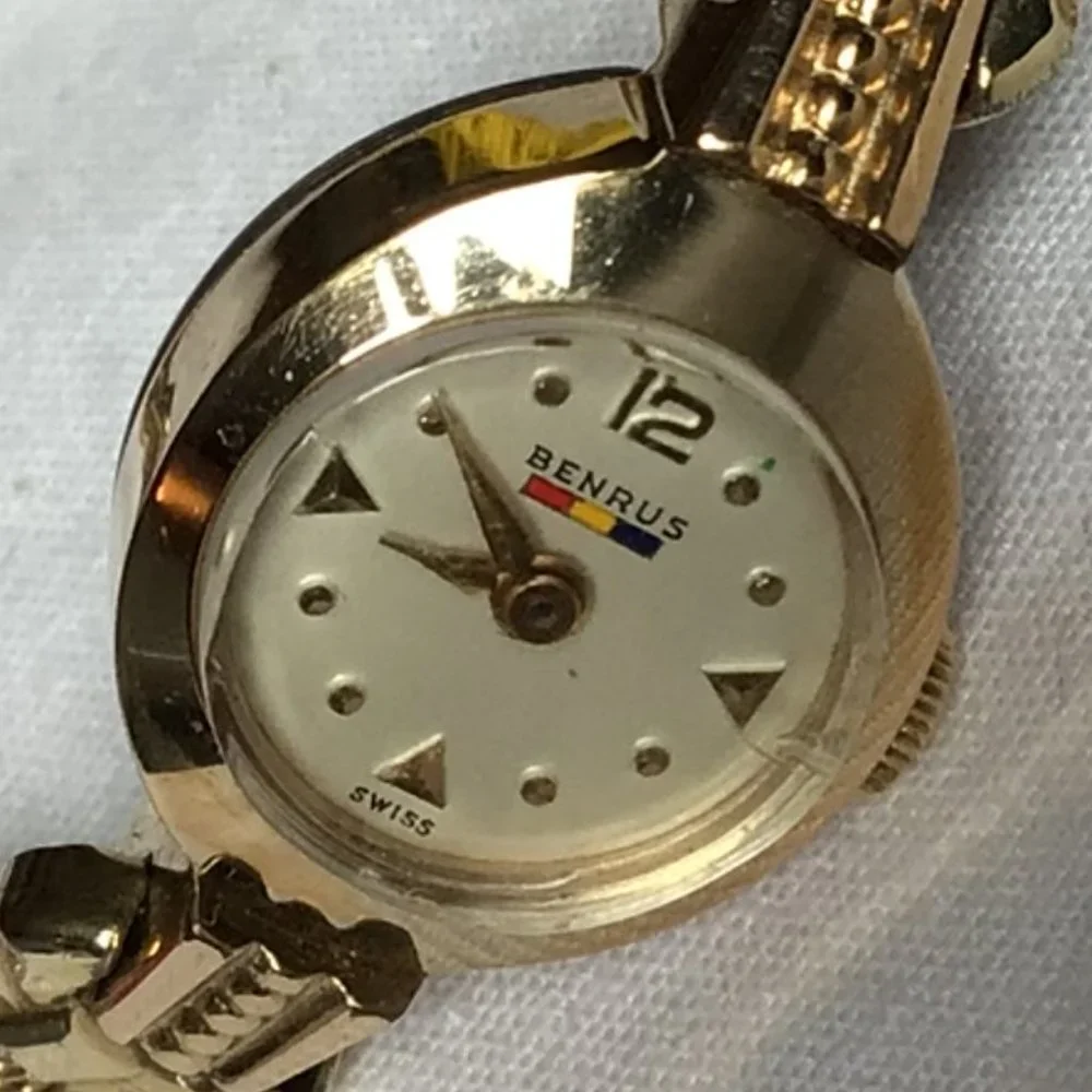 Benrus - Vintage elegant ladies gold watch with box - Picture 3 of 11